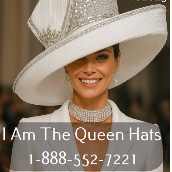 Luxury First Lady Crown Hat – I Am The Queen 102625 Designer Collection - Picture 2 of 4